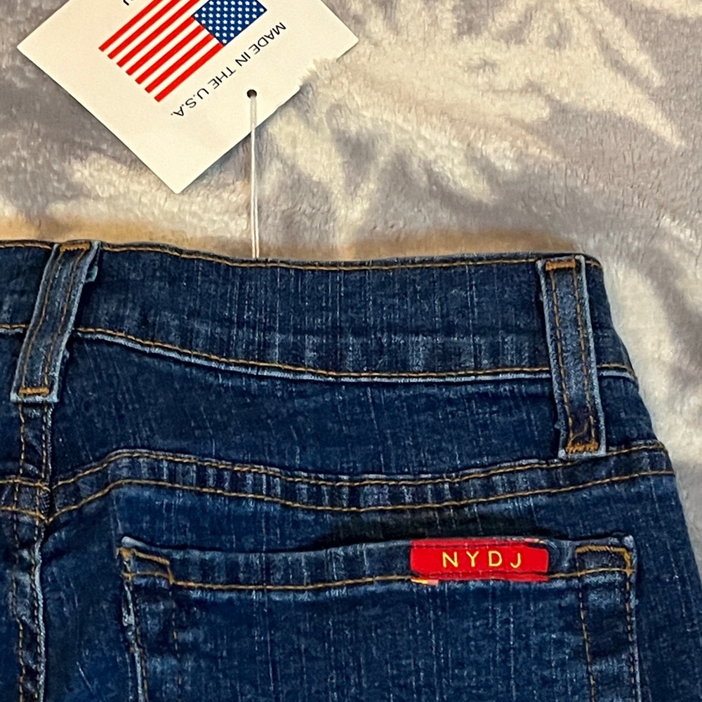 NYDJ Dark Blue Flare Jeans Wide Leg - Picture 6 of 14